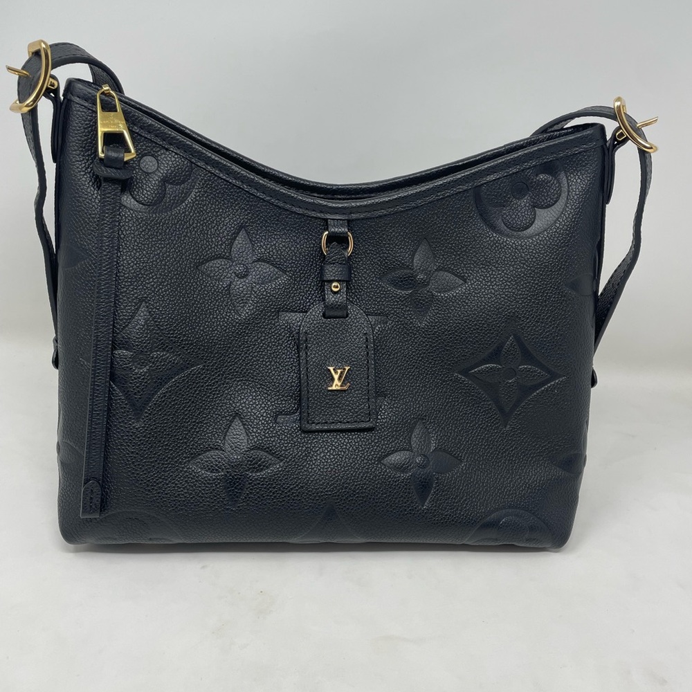 Black Louis Vuitton carryall pm empreinte leather purse with wallet